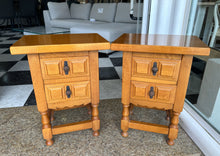 Load image into Gallery viewer, 1102 - Four (We have FOUR bedsides in stcok!!) Castilian bedside tables. Sold in pairs!  (40cm x 30cm, 55cm high) 85€ for two bedsides!
