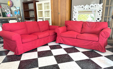 Load image into Gallery viewer, 1063 - Two fabric sofas (3-seater &#39;210cm&#39; + 2-seater 180cm) in good condition!  465€ for both!

