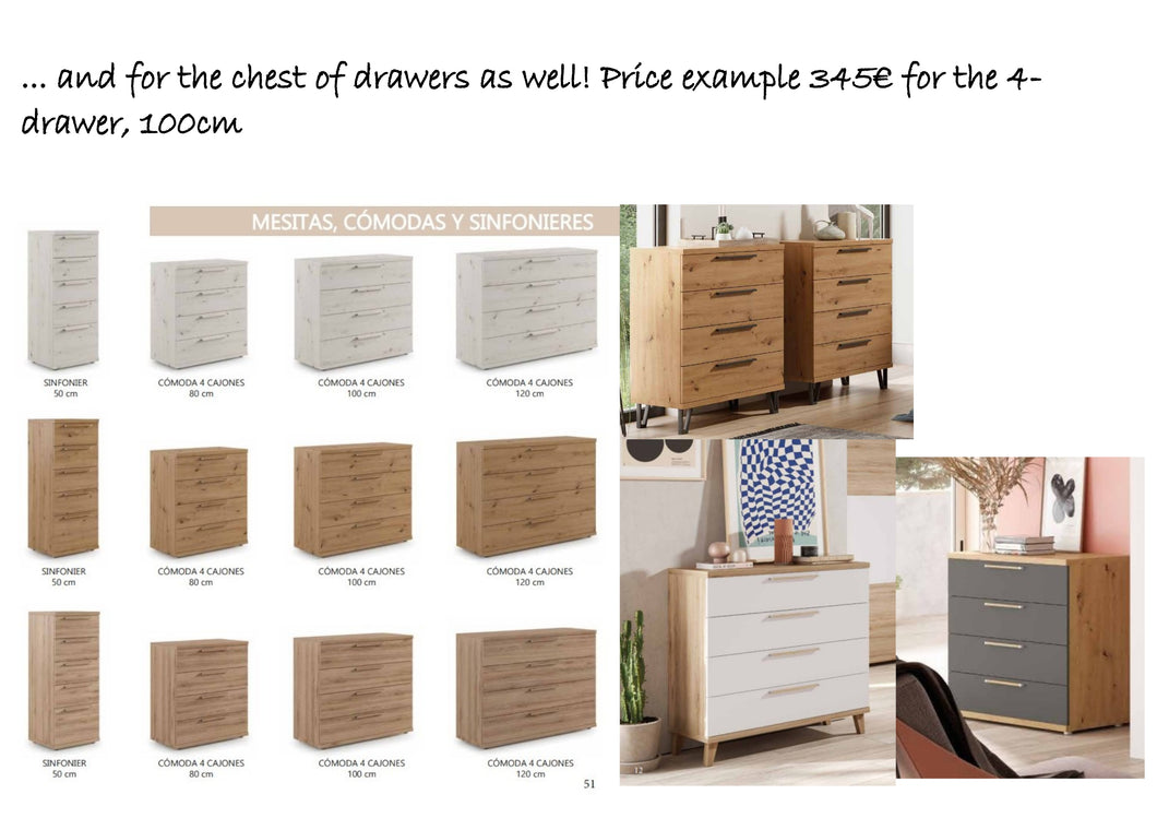 2999 - ****FACTORY NEW**** - We are now stocking these high quality Valencian made chest of drawers (with matching headboards and chest of drawers). Heavy and solid and endorsed with the quality seal. Around 345€ each.