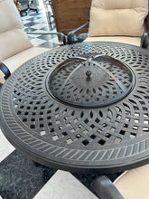 Cargar imagen en el visor de la galería, 1008 - BBQ lounge set! (Four armchairs + cushions + table with BBQ in the middle!) (Table is 124cm across) RESERVED!