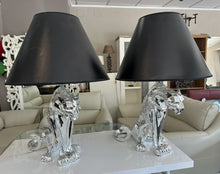 Load image into Gallery viewer, 1010 - Two LARGE (85cm high!) high quality leopard lamps!