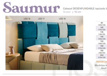 Load image into Gallery viewer, ***NEW!!*** NO SOLO PATAS "SAUMUR" - Padded headboard, 125cm high, 10cm thick. All sizes and colors available! Price starting from 560€.