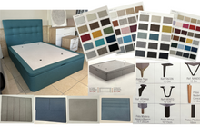 Cargar imagen en el visor de la galería, PACK OFFER FABRIC CANAPE + HEADBOARD - FABRIC CANAPÉ ON OR WITHOUT LEGS! PLUS HEADBOARD, CLICK TO SEE MORE INFO!