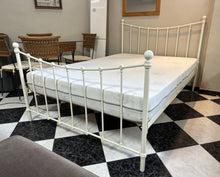 Load image into Gallery viewer, 1053 - White iron bed + mattress, good condition! (135cm x 190cm)
