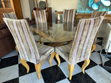 Load image into Gallery viewer, 1003 - Large high quality round glass (150cm across) table and 6 chairs! Very good condition!
