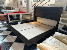 Cargar imagen en el visor de la galería, 1023 - Very LARGE high quality bedframe (dark green, velvet) + **FACTORY NEW** quality double sided pocket spring mattress (180cm x 210cm, extra long!) = 965€.