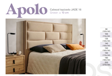 Cargar imagen en el visor de la galería, ***NEW!!*** NO SOLO PATAS "APOLO" - Padded headboard, 140cm high, 10cm0 thick. All sizes and colors available! Price starting from 440€.