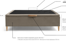 Cargar imagen en el visor de la galería, LA PREMIER "CANAPÉ 3000" - Canapé (lift up base) on legs! Fabric. More colors available (click!) Made in Spain, 2 years warranty. Assembly and delivery free!