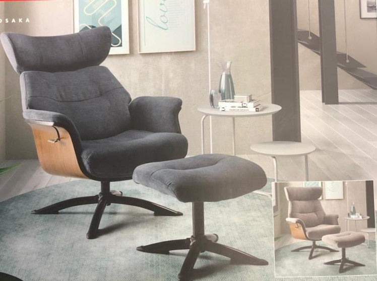 2014 - ************** FACTORY NEW!! *********** Also available in light grey. (Wood on the sides) Armchair + foot rest 595€