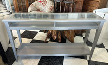 Load image into Gallery viewer, 1072 - Grey console table (133cm x 37cm, 76cm high)
