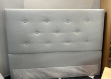 Load image into Gallery viewer, 1143 - Thick padded fabric headboard (159cm wide, 120cm high) in good condition.
