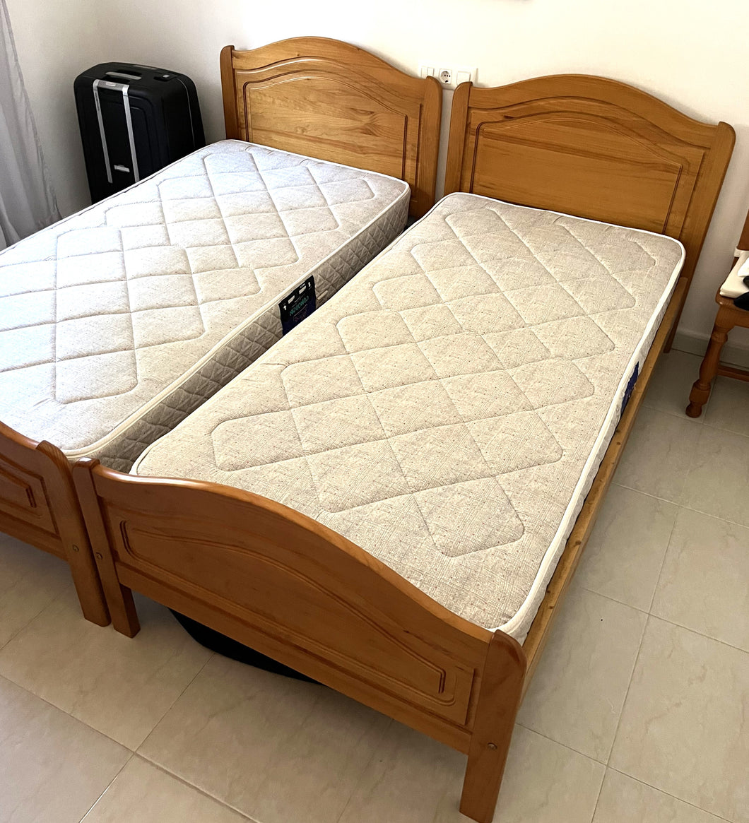 1113 - Two pine beds with mattresses (nice and clean) 295€ for both complete beds