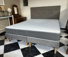 Load image into Gallery viewer, 1015 - Upholstered bed bases and headboard with mattress (very good condition, nice and clean!! 160cm x 200cm)    RESERVED!!
