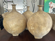 Cargar imagen en el visor de la galería, 1048 - Vintage vases made of camel skin. (42cm high). 45€ each.
