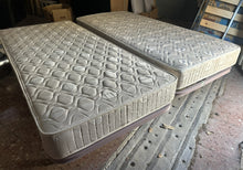 Load image into Gallery viewer, 1134 - Two complete single beds, mattress (nice and clean!) + slatted base (90cm x 200cm). 265€ for alll 4 pieces.
