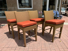 Load image into Gallery viewer, 1087 - Four large high quality rattan bar chairs with cushion, in excellent condition! 2 = 145€, all 4 = 250€
