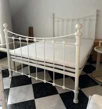 Load image into Gallery viewer, 1045 - Large white iron bed with mattress (160cm x 200cm), all in very good condition!
