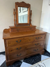 Load image into Gallery viewer, 1055 - Solid wooden chest of drawers and mirror.
