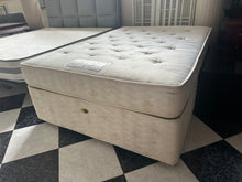 Load image into Gallery viewer, 1117 - Divan bed base with mattress from "Sealy" in good condition. (135cm x 190cm)
