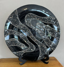 Load image into Gallery viewer, 1125 - Large Black &amp; Silver Mosaic Decorative Plate  (67cm)
