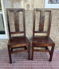 Cargar imagen en el visor de la galería, 11833 - Two solid wooden dining chairs (Matching benches, Ref# 1035) Both for 75€.
