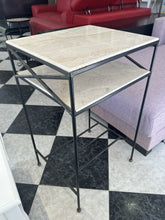 Cargar imagen en el visor de la galería, 1112 - Heavy marble and iron side table (47cm x 41cm, 79cm high)
