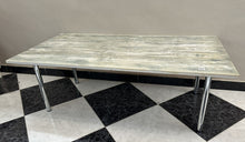 Cargar imagen en el visor de la galería, 1169 - Wooden coffee table with chrome legs (120cm x 60cm, 42cm high)
