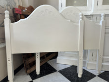 Load image into Gallery viewer, 1174 - Two wooden white painted solid headboards for single beds. 50€ for both! (each 98cm wide, 100cm high)
