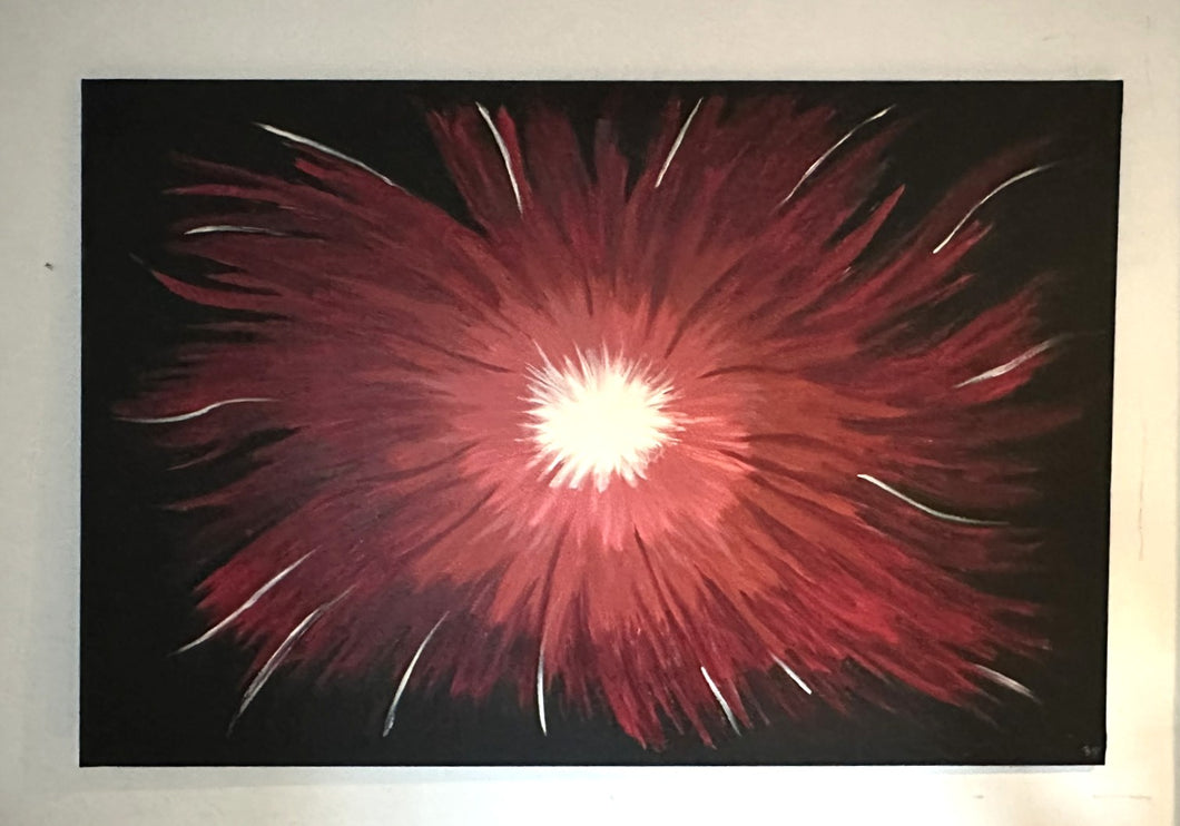 1196 - Large canvas painting (145cm x 97cm)