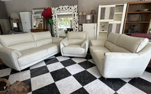 Load image into Gallery viewer, 1000 - Three piece high quality leather sofa suite in very good condition! (Three-seater sofa: 192cm, Armchair: 100cm, Two-seater: 160cm)

