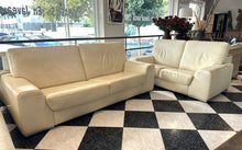 Cargar imagen en el visor de la galería, 1001 - High quality leather sofa suite in very good condition (210cm and 172cm) = 795€ for both!
