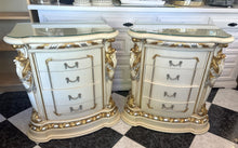 Cargar imagen en el visor de la galería, 1132 - HEAVY high quality large vintage bedside drawers (67cm x 40cm, 70cm high) 125€ for both.
