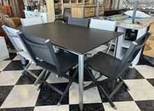 Cargar imagen en el visor de la galería, 1009 - Outdoor dining table (160cm x 95cm) with 6 chairs from "Kettler".
