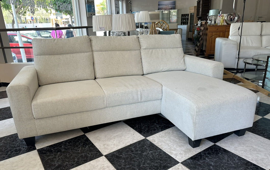 1002 - L shaped chaise lounge fabric sofa (washable, comes with a cover in the same fabric as well, more photos will be added!)  (Sides: 200cm and 138cm)