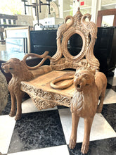 Cargar imagen en el visor de la galería, 1004 - Vintage Indian carved wood throne chair. (The one armrest is to be mounted, photo will be updated next week)
