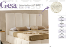 Cargar imagen en el visor de la galería, ***NEW!!*** NO SOLO PATAS "GEA" - Padded headboard. 140cm high, 14cm thick. All sizes and colors available! Price starting from 395€.
