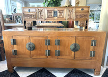 Cargar imagen en el visor de la galería, 1012 - Oriental side board (150cm x 45cm, 73cm high) with top piece (102cm x 25cm, 36cm high).
