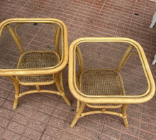 Load image into Gallery viewer, 1040 - Two bamboo side tables / bedside tables, 85€ for both!
