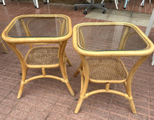 Load image into Gallery viewer, 1040 - Two bamboo side tables / bedside tables, 85€ for both!
