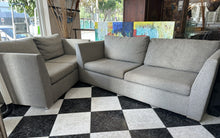 Load image into Gallery viewer, 1005 - Two high quality fabric sofas in very good condition (220cm and 190cm wide) 595€ for both!
