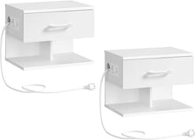Cargar imagen en el visor de la galería, 1157 - Two NEW bedside tables (Suspended, "floating" needs to be mounted), never used but got a small dent on the back of the top, not very visible)  55€ for bot.
