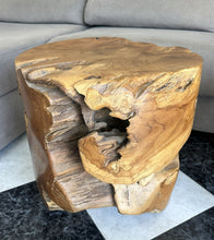Load image into Gallery viewer, 1010 - Very heavy (!!) wooden stool / side table  (47cm across, 49cm high)

