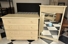 Cargar imagen en el visor de la galería, 1063 - Heavy solid (good quality) chest of drawers (measurements coming, but 104cm wide) + mirror. 145€ for both!  (Matching bed and bedsides Ref#1064)
