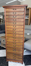 Load image into Gallery viewer, 1012 - Vintage pharmacy cabinet / filing cabinet. (53cm x 35cm, 140cm high).
