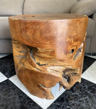 Load image into Gallery viewer, 1009 - Very heavy (!!) wooden stool / side table (49cm across, 49cm high)
