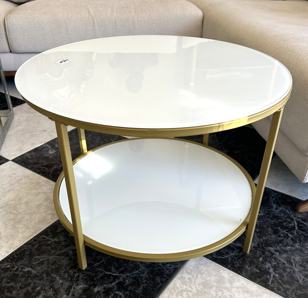 1065 - Round glass coffee table (65cm across, 45cm high)