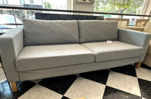 Load image into Gallery viewer, 1045 - Blue fabric 3-seater sofa (203cm)
