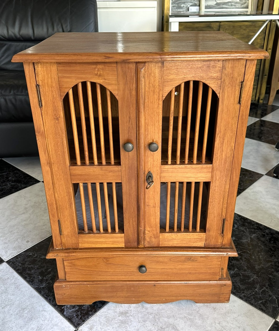 1027 - Teak cabinet (55cm x 42cm, 76cm high)
