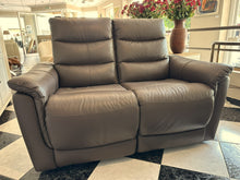 Load image into Gallery viewer, 1012 - High quality dark brown leather recliner sofa! (manual) (147cm)
