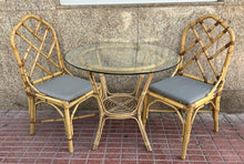 Load image into Gallery viewer, 1026 - Bamboo chairs and table (90cm)
